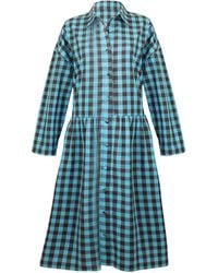 Zenzee - Cotton Linen Gingham Shirt Dress - Lyst