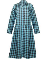 Zenzee - Cotton Linen Gingham Shirt Dress - Lyst