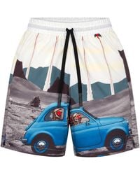 mysimplicated - Bermuda Shorts With Rockets Design - Lyst