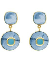 Marcia Moran - Inelda Earrings Tanzanite And Topaz - Lyst