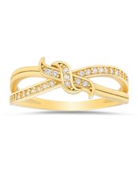 Kylie Harper - Petite Diamond Cz Love Knot Ring - Lyst