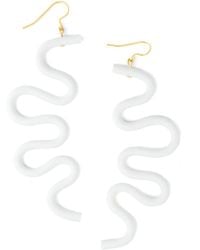 By Chavelli - Neutrals Small Tube Squiggles Dangly Earrings - Lyst