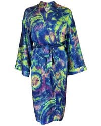 Roy G. - Aura Geode Tie Dye Silk Kimono Robe - Lyst
