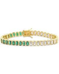 SHYMI - Bezel-Set Emerald Half Colored Tennis Bracelet - Lyst