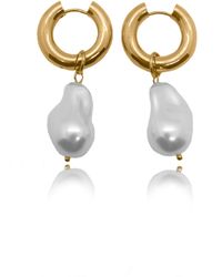 VIEA - Maya Dangle Drop Faux Baroque Pearl Earrings - Lyst