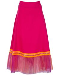 Lalipop Design - Fuchsia Skirt With Double Layer Pleated Tulle Detail - Lyst