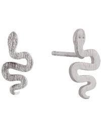 Bermuda Watch Company - Annie Apple Rio Sterling Brushed Snake Stud Earrings - Lyst
