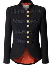The Extreme Collection - Embroidered Tailored Black Crepe Blazer - Lyst