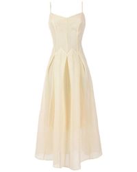 Luna Fashion House - Ivory Midi Dress, Nela - Lyst