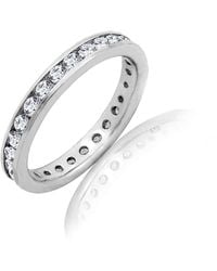 Diamonbliss - Embellished With Swarovski Channel Setting One Carat Round Cut Eternity Ring - Lyst