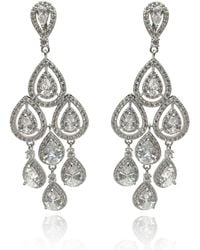 Michael Nash Jewelry - Neutrals Anastasia Pear Shape Crystal Drop Clip On Earrings - Lyst