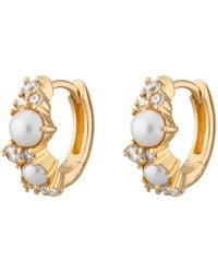 Scream Pretty - Pearl Huggie Earrings - Lyst
