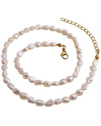 Harfi - Plated Natural Freshwater Pearl Choker Necklace - Lyst