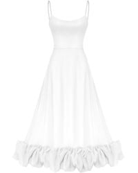 POST MERIDIEM - Milk Flounce Bustier Midi Dress - Lyst