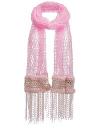 Andreeva - Baby Pink Cashmere Handmade Knit Scarf - Lyst
