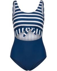 Lime Ricki Swimwear - Stripe Knotted One-Piece - Lyst