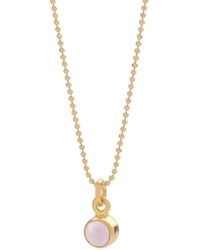 Nellou Jewellery - Neutrals Gem Dot Opal Birthstone Necklace October Plated Sterling - Lyst
