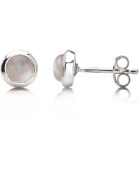 The Jewellery Store London - Round Moonstone Studs - Lyst