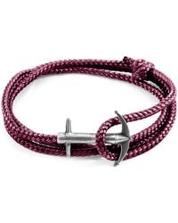 Anchor and Crew - Aubergine Purple Admiral Anchor Silver & Rope Bracelet - Lyst