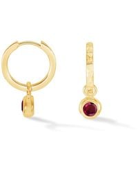 Dower & Hall - Garnet Hammered Huggie Hoops - Lyst