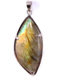 Mineralgems•Studio - Labradorite Navette Pendant With Sterling Chain - Lyst