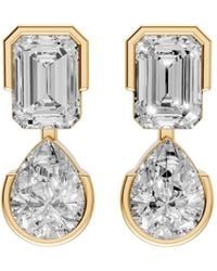 Aya Fine Jewelry - Princess & Emerald Cut Lab Diamond Dangle Drop Earrings - Lyst