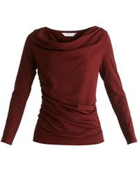 Paisie - Ruched Jersey Top With Draped Neck - Lyst
