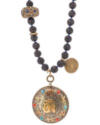 Ebru Jewelry - Nepal & Gemstone Mantra Pendant Beaded Spiritual Necklace - Lyst