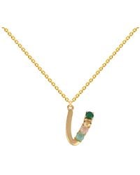 Lavani Jewels - Multicolored Initial U Necklace - Lyst