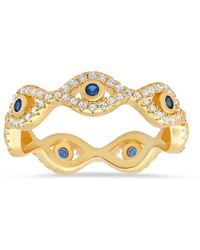 Kylie Harper - Diamond Cz Evil Eye Eternity Band Ring - Lyst