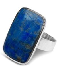 FV Jewellery - La Stèle Lapis And Rectangle Ring - Lyst