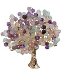 Farra - Tree Shape Handcrafted Fluorite Brooch - Lyst