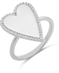 SHYMI - Heart Pave Outline Ring - Lyst