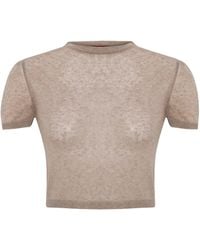 Pcfg - Neutrals Short Sleeve Knit Top - Lyst