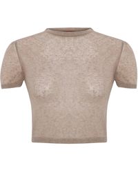 Pcfg - Neutrals Short Sleeve Knit Top - Lyst