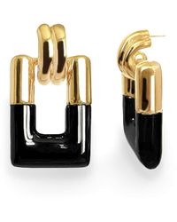 Gold & Honey - Rectangle Door Knocker Earrings - Lyst