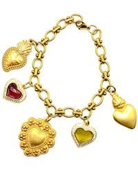 Achala Handcrafted - Sabrina Heart Charm Bracelet With Semiprecious Stones - Lyst
