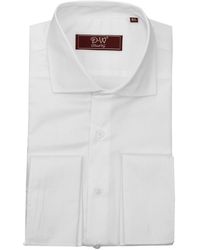 DAVID WEJ - Cutaway Collar Double Cuff Fine Twill Shirt – - Lyst