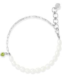 Dower & Hall - Luna Pearl & Peridot Charm Bracelet - Lyst