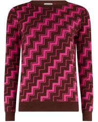 Sugarhill - Rowena Sweater Berry Diagonal Stripe - Lyst