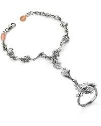 Unaloe - Santafè Leaf Hand Harness Bracelet For – Statement Hand Chain Jewelry, Elegant Fashion Hand Bracelet - Lyst