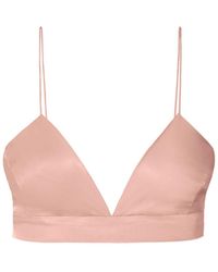 AGGI by HALEWSKI - Asha Satin Interface Tan Bralette Top - Lyst
