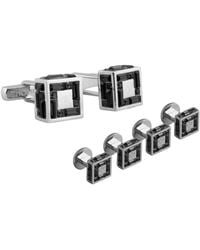 Tateossian - Cube Shaped Cufflink Stud Set With Swarovski Elements - Lyst