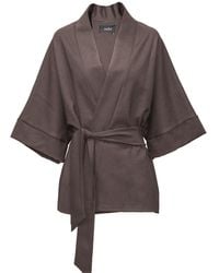 Nola - Kimono Jacket Taupe - Lyst