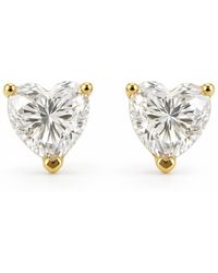 Pearl Code - Angel Heart Moissanite Stud Earrings, -Plated - Lyst