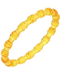 Gold & Honey - Bamboo Lucite Slip On Bangle Bracelet - Lyst