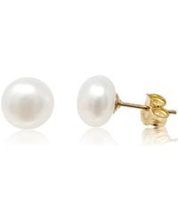 Kiri & Belle - Mae Filled Button Pearl Earrings - Lyst
