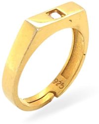 LINYA JEWELLERY - Pinky Adjustable Signet Ring - Lyst