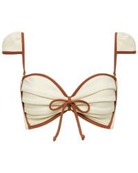 Montce - Neutrals Oat Terracotta Binded Cabana Bows Bikini Top - Lyst