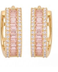 LÁTELITA London - Baguette Huggie Hoop Earrings Morganite - Lyst